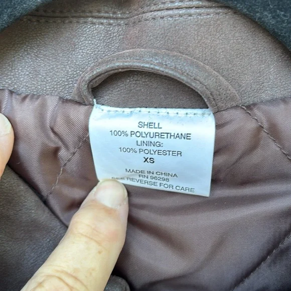 DONAD TRUMP TAJ MAHAL MENS BROWN FAUX LEATHER JACKET-XS